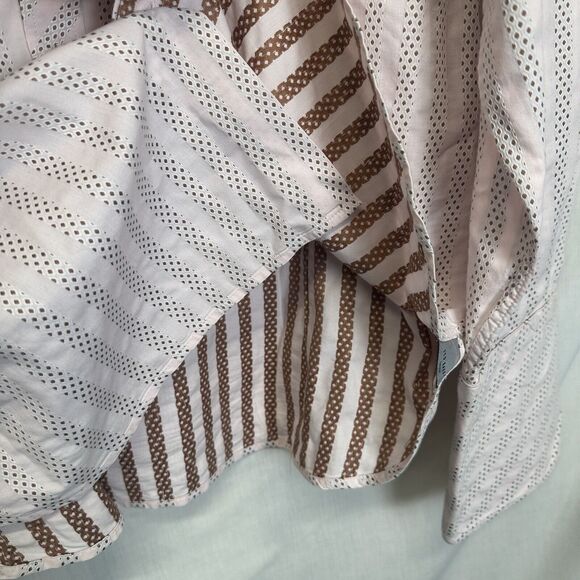 Ted Baker London Flip Cuff Shirt Size 4 (M) Men Pink Stripe Cotton Turkey Mint‎ - Picture 8 of 16